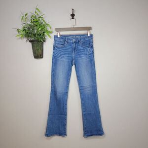 American Eagle Kick Boot Bootcut Jeans Mid Rise Medium Blue Wash Stretch AE 4